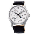 Orient Sun & Moon Men's Watch Silver / Black Leather RA-AK0008S30B Orient