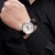 Orient Sun & Moon Men's Watch Silver / Black Leather RA-AK0008S30B