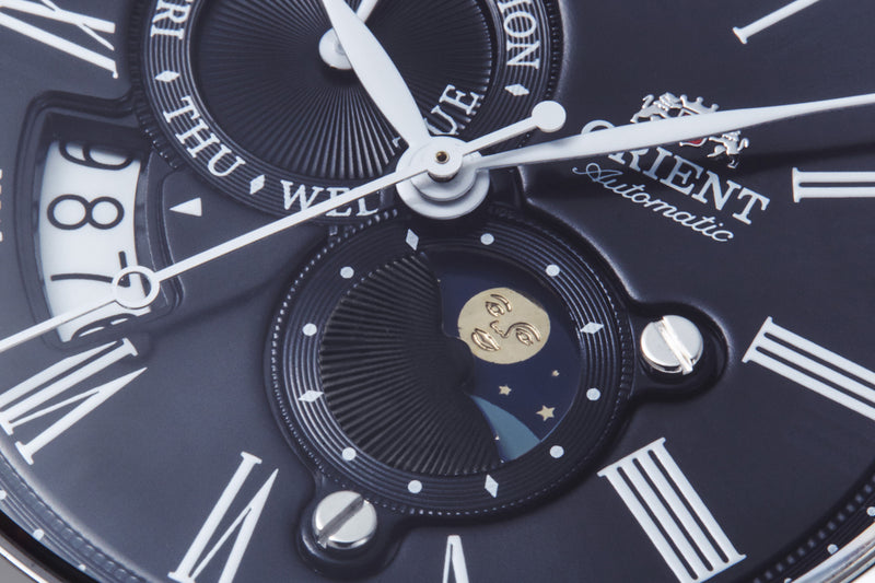 Orient Sun & Moon Men's Watch Black Leather RA-AK0010B30B