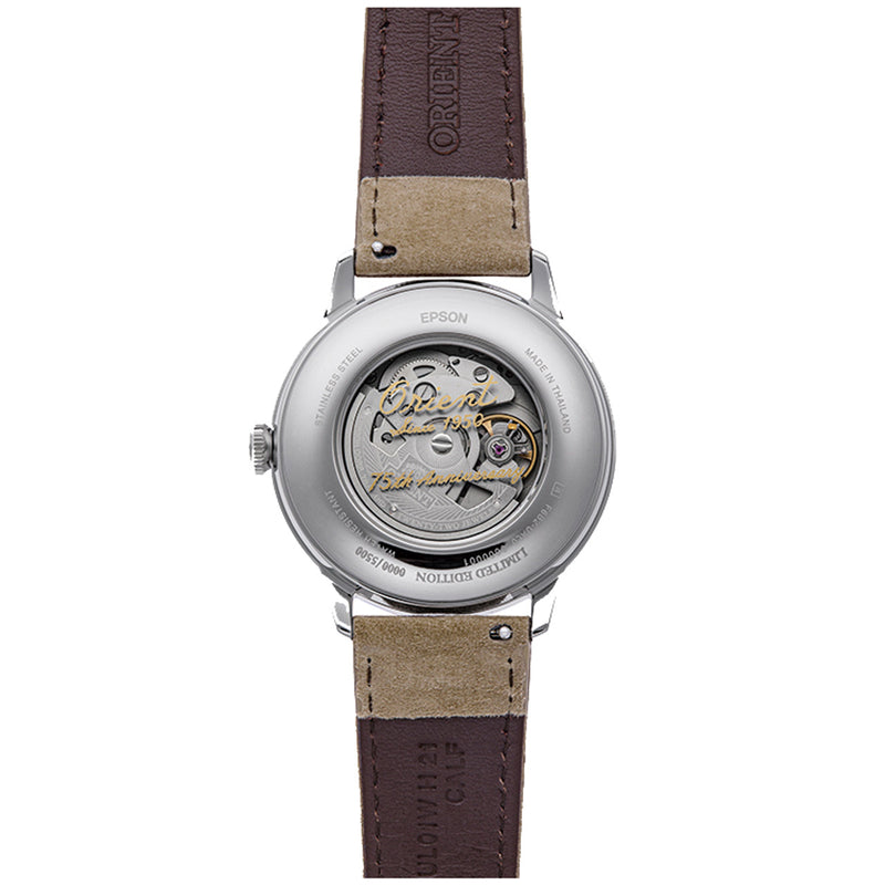 Orient Sun & Moon 75th Anniversary Men's Watch White Leather RA-AK0808S30B