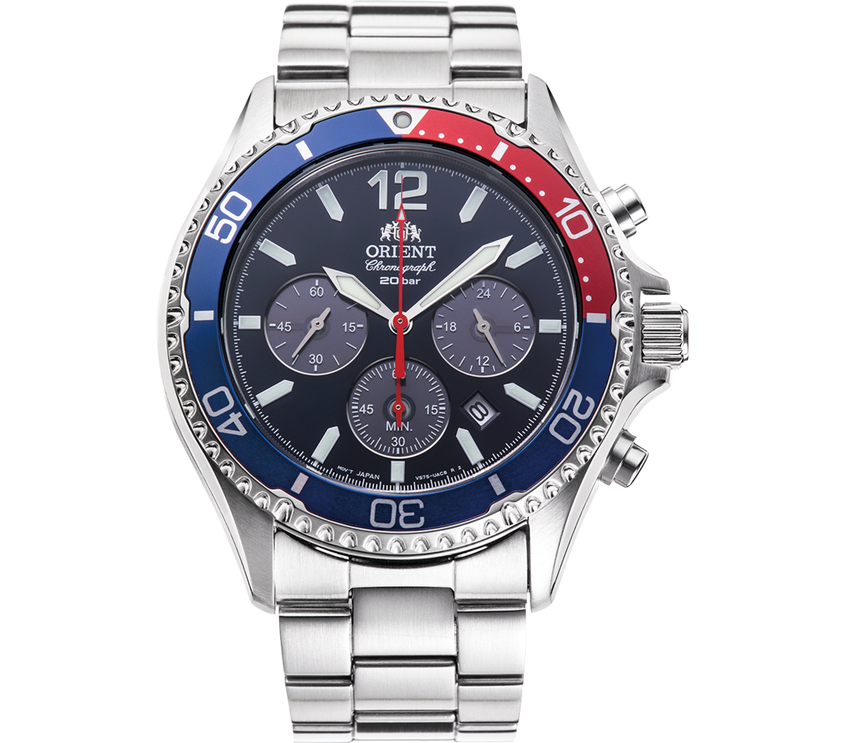 Orient Mako Solar Men's Watch Blue Dial Chronograph RA-TX0201L10B