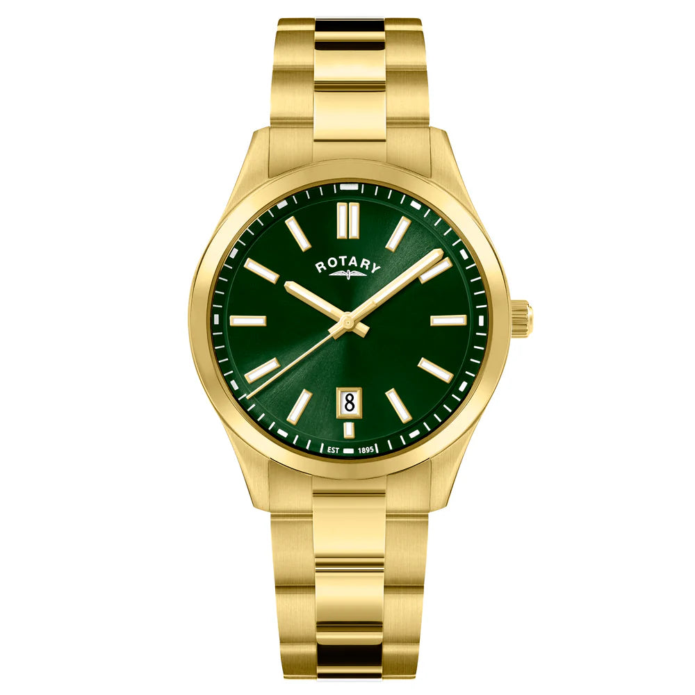 Rotary Heritage Men's Watch Gold Green RGB05522/24
