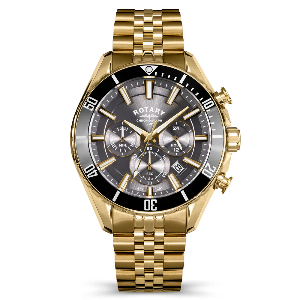 Rotary Apex100 Men's Watch Gold Chronograph RGB10014/04