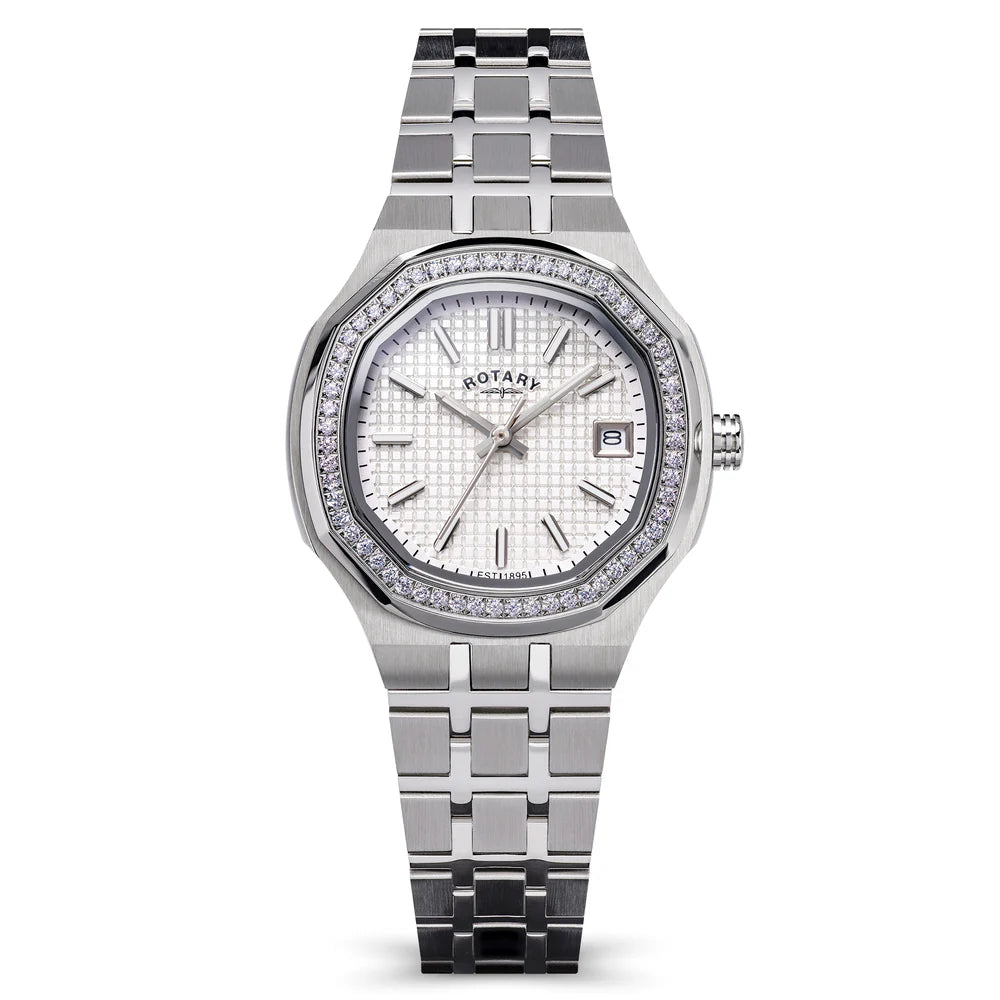 Rotary Brilliance Octagonal Ladies Watch Silver RLB10013/01