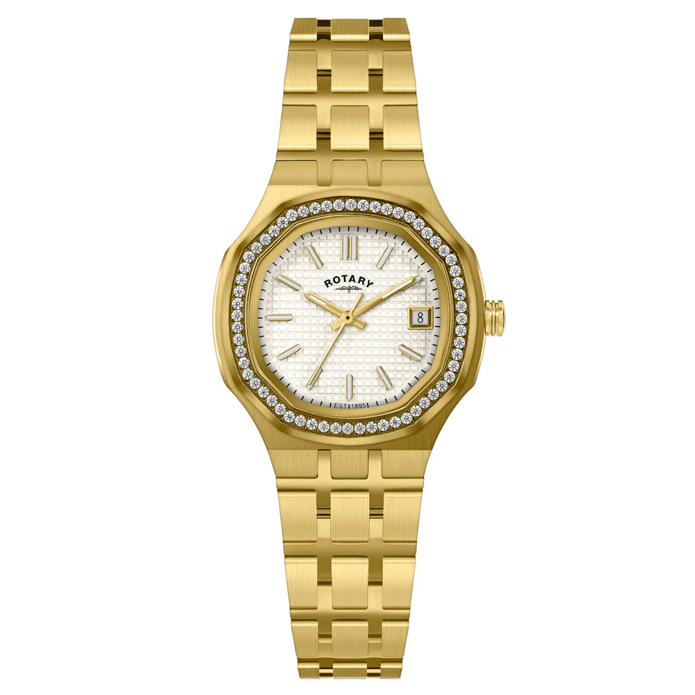 Rotary Brilliance Octagonal Ladies Watch Gold RLB10014/01
