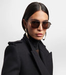 SL Logo Pilot Sunglasses Gold SL 309 RIMLESS-003 Saint Laurent