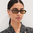Saint Laurent Ladies Sunglasses Rectangular Black SL 908-002 Saint Laurent