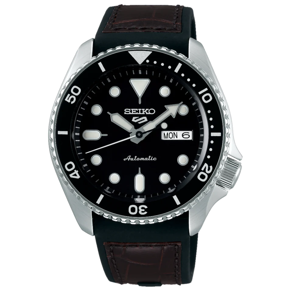 Seiko 5 Sports Men's Watch Black Dial Rubber SRPD55K2