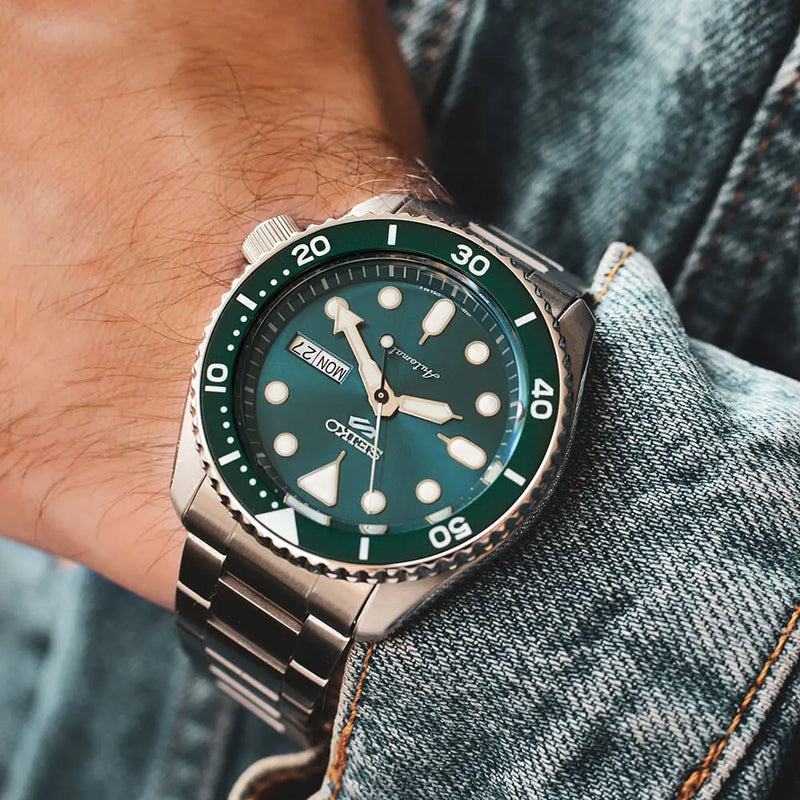 Seiko 5 Sports Men's Watch Green Dial Automatic SRPD61K1