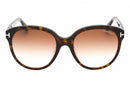 Tom Ford Nora Ladies Sunglasses Round Havana FT0957-D 52F
