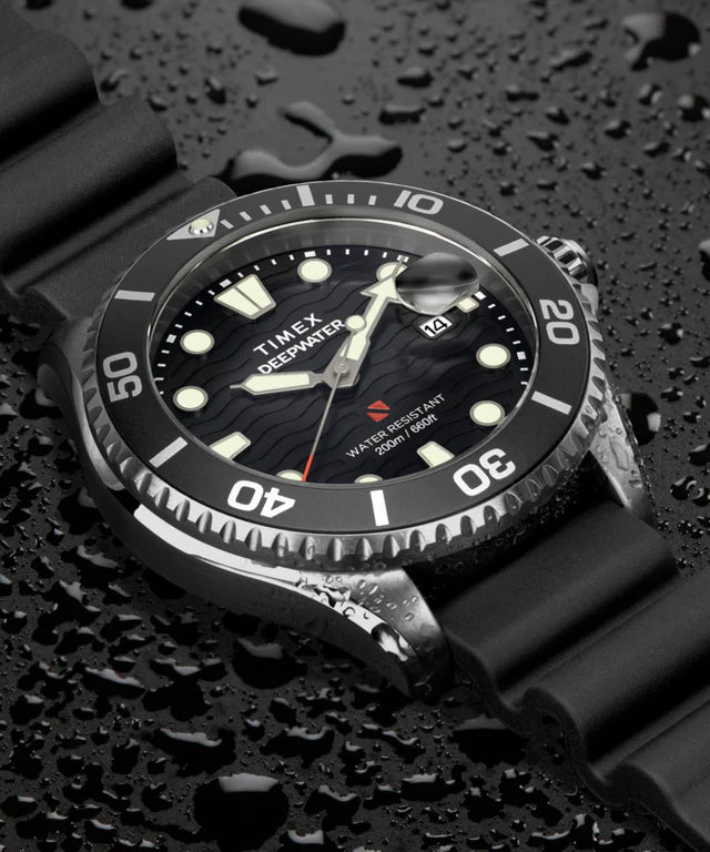 Timex Deep Water Men's Watch Black Silver TW2W81600