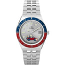 Timex X Peanuts Q GMT Men's Watch Silver 'Pepsi' Bezel TW2W83300