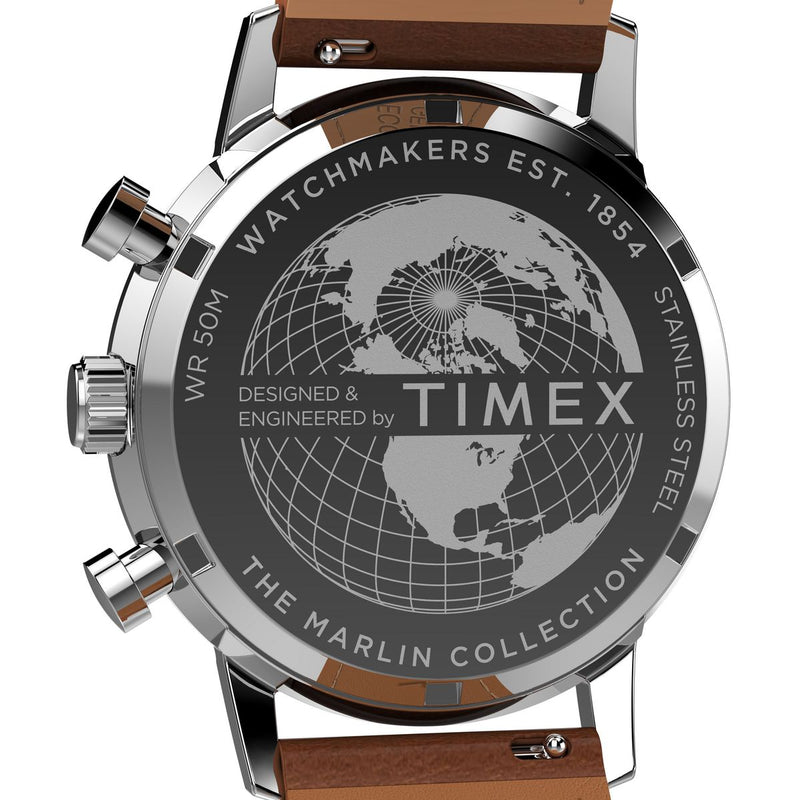 Timex Marlin® Men's Watch Chronograph Green Dial Brown Leather TW2W99100