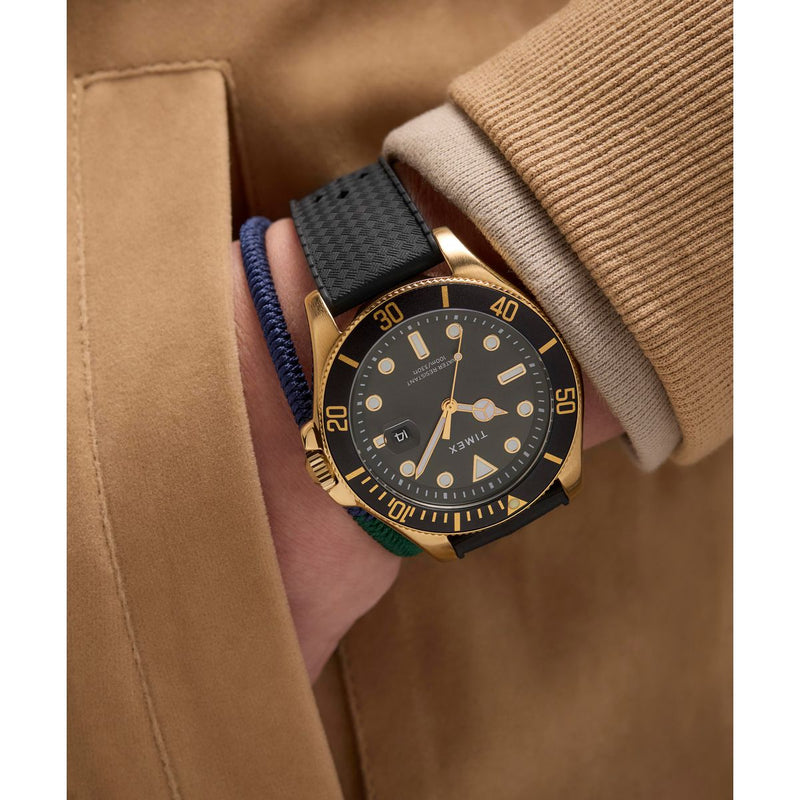 Timex Harborside Coast Men's Watch Green Gold Tone TW2Y05300
