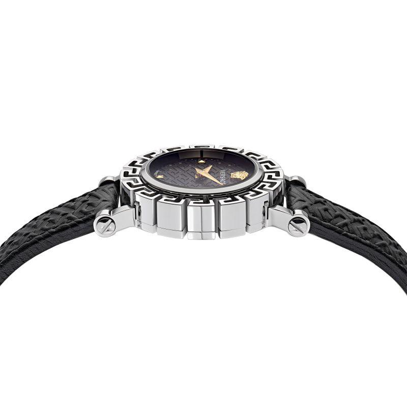 Versace Greca Glam Watch Ladies Black Leather VE2Q00122 - WatchStatus Ltd