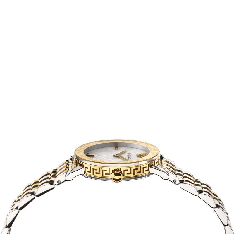 Versace Greca Glass Watch Ladies Silver / Gold VEU300421 - WatchStatus Ltd