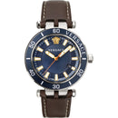 Versace Greca Sport Men's Blue Dial Leather Watch VEZ300121 - WatchStatus Ltd