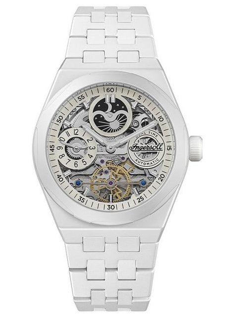 Ingersoll The Broadway Men's Watch White Ceramic Skeleton Automatic I15103