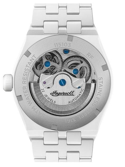 Ingersoll The Broadway Men's Watch White Ceramic Skeleton Automatic I15103