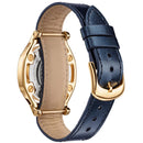 Versace Medusa Frame Watch Ladies Gold Blue Leather VEVF00720