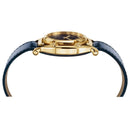 Versace Medusa Frame Watch Ladies Gold Blue Leather VEVF00720
