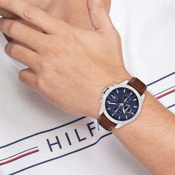 Tommy Hilfiger Jameson Men's Brown Leather Watch 1792195