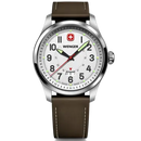 Wenger Terragraph Men's Watch Silver Leather Strap 01.0541.120