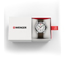 Wenger Terragraph Men's Watch Silver Leather Strap 01.0541.120