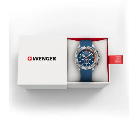 Wenger Seaforce Men's Watch Blue Chronograph Silicone Strap 01.0643.124