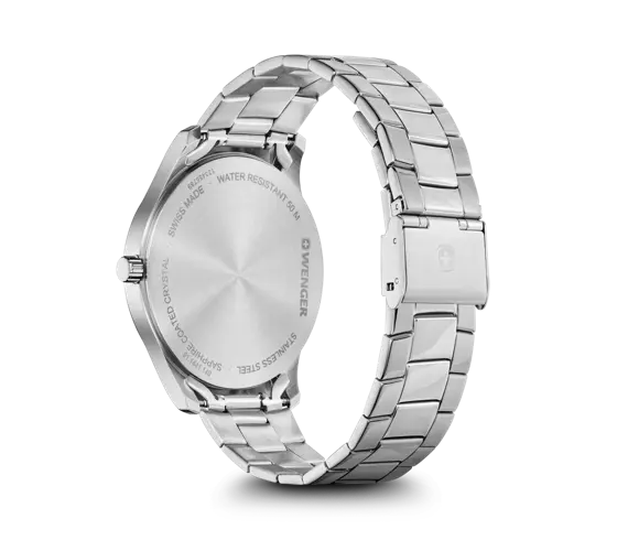 Wenger City Classic Men's Watch Silver Black Dial 01.1441.140