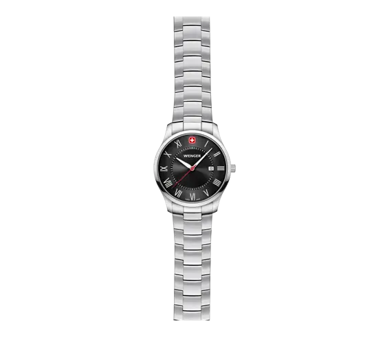 Wenger City Classic Men's Watch Silver Black Dial 01.1441.140