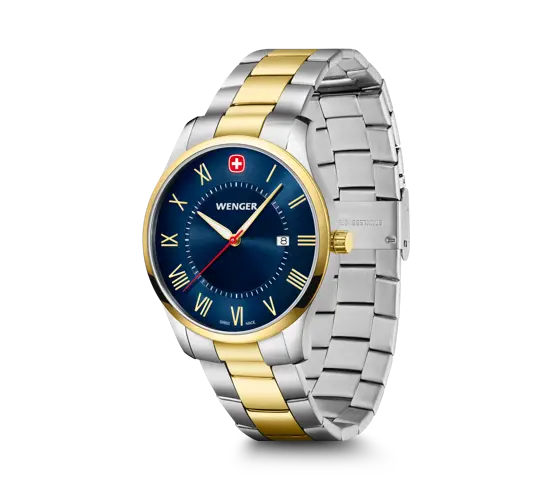 Wenger City Classic Men's Watch Two-Tone Blue Dial 01.1441.141