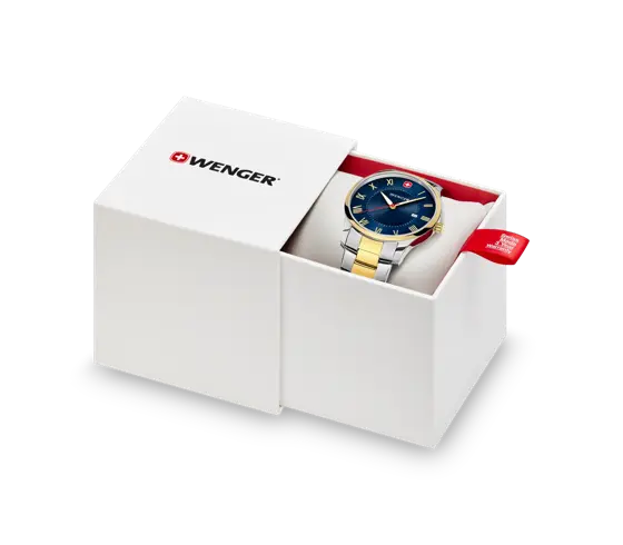 Wenger City Classic Men's Watch Two-Tone Blue Dial 01.1441.141