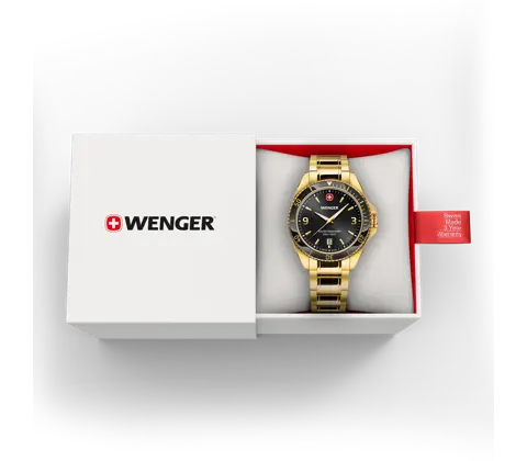 Wenger Executive Men's Watch Gold Black Dial 01.2031.107