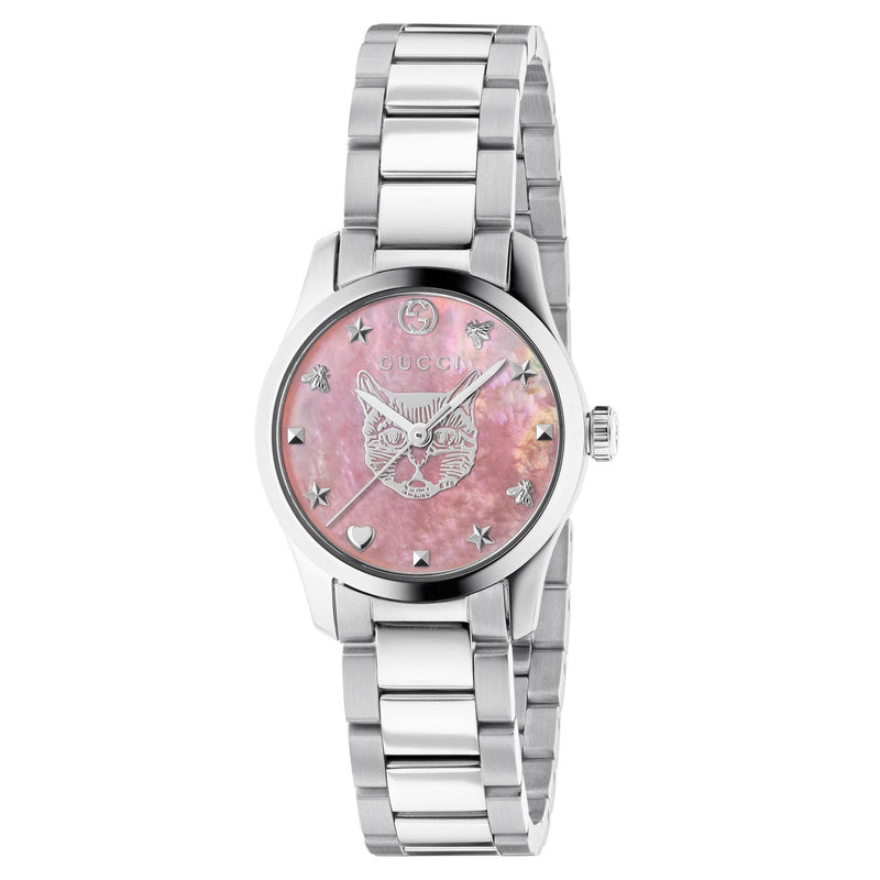 Gucci G-Timeless Ladies Mystic Cat Pink Dial Watch YA1265025 - WatchStatus Ltd