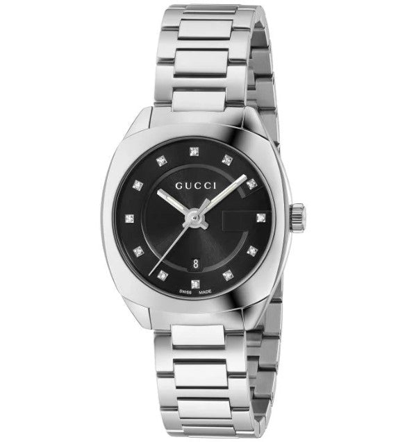 Gucci GG22570 Watch Ladies Silver / Black YA142503