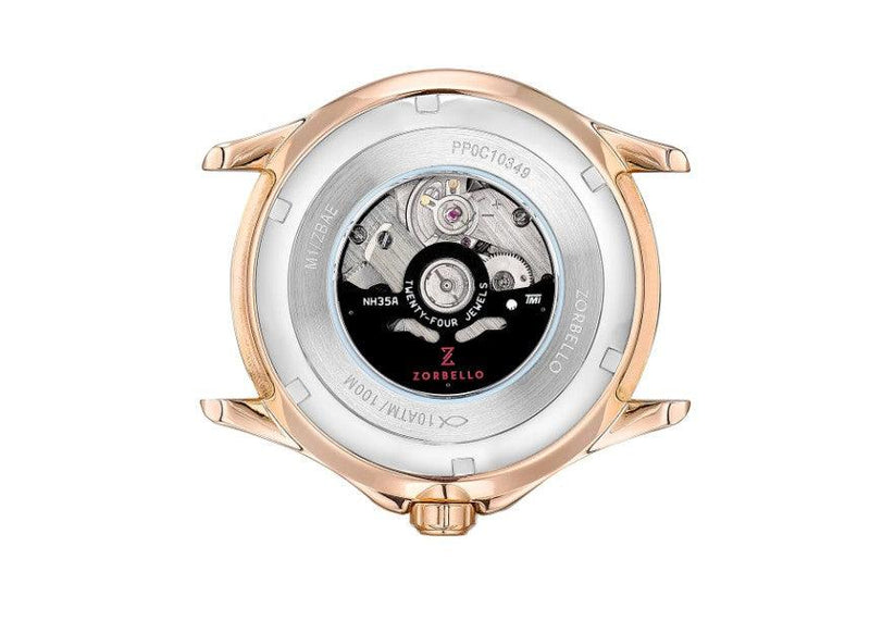 Zorbello M1 Watch Men's Automatic Leather Brown / Rose Gold ZBAE001 - WatchStatus Ltd