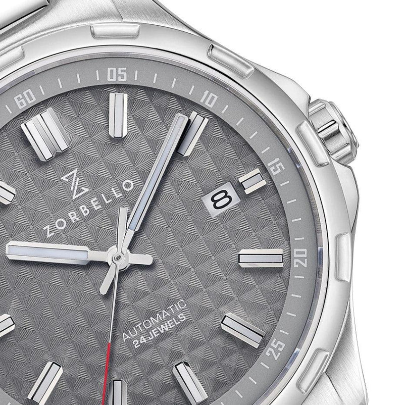Zorbello M1 Watch Men's Automatic Silver / Grey ZBAE004 - WatchStatus Ltd