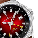 Zorbello G1 GMT Watch Men's Automatic Leather Brown / Red ZBAF003 Zorbello