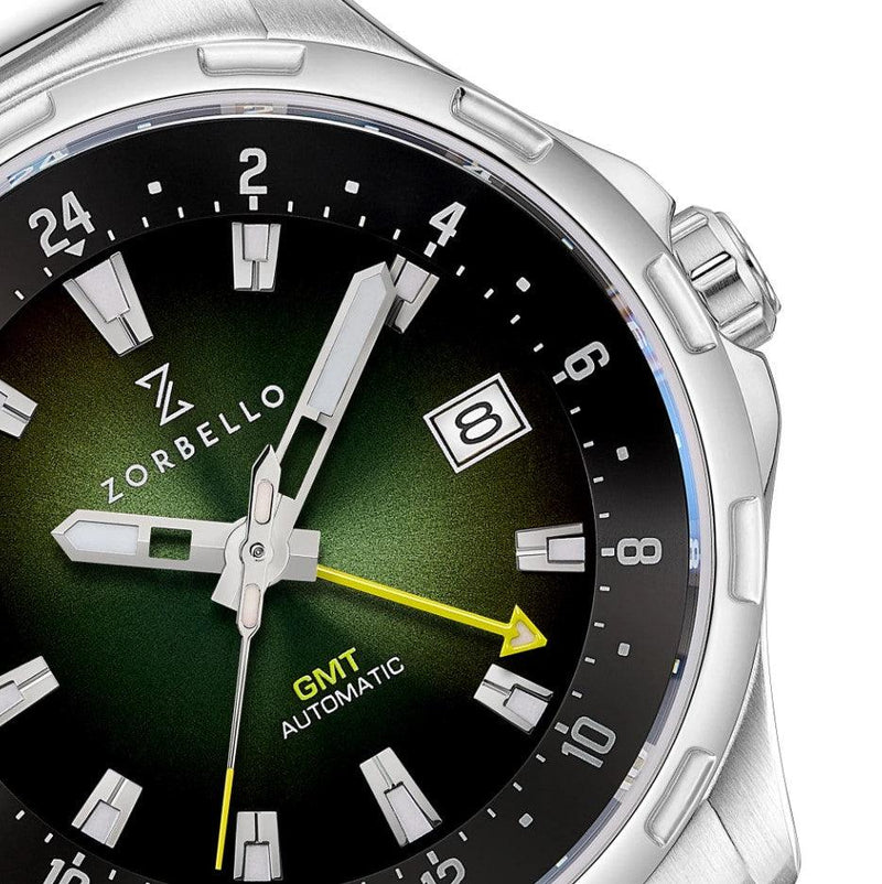 Zorbello G1 GMT Watch Men's Automatic Silver ZBAF006 - WatchStatus Ltd