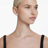 Ariana Grande Heart Necklace & Earrings Set Silver Swarovski