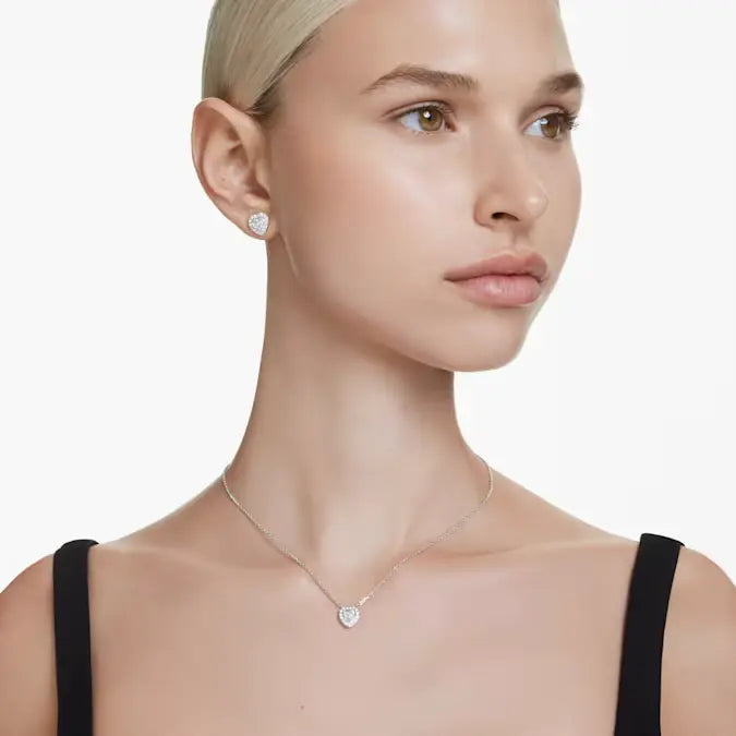 Swarovski x Ariana Grande Heart Necklace & Earrings Set Silver 5720849