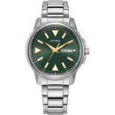 Citizen Men's Sports Silver Green Day/Date Eco-Drive Watch BM8180-71W Citizen