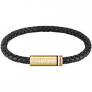 BOSS Jewellery Ares Single Men's Bracelet Black Leather 1580624 BOSS