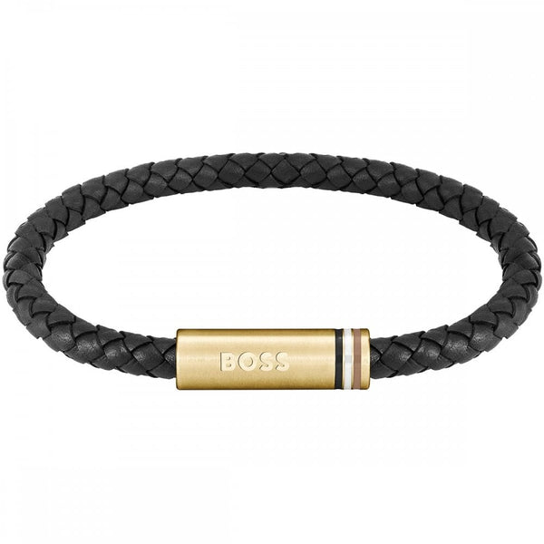 BOSS Jewellery Ares Single Men's Bracelet Black Leather 1580624
