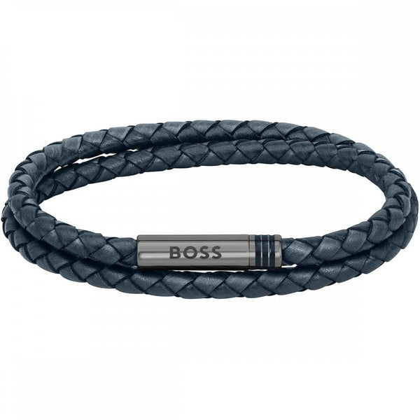 BOSS Jewellery Ares Men's Bracelet Navy Leather 1580494M