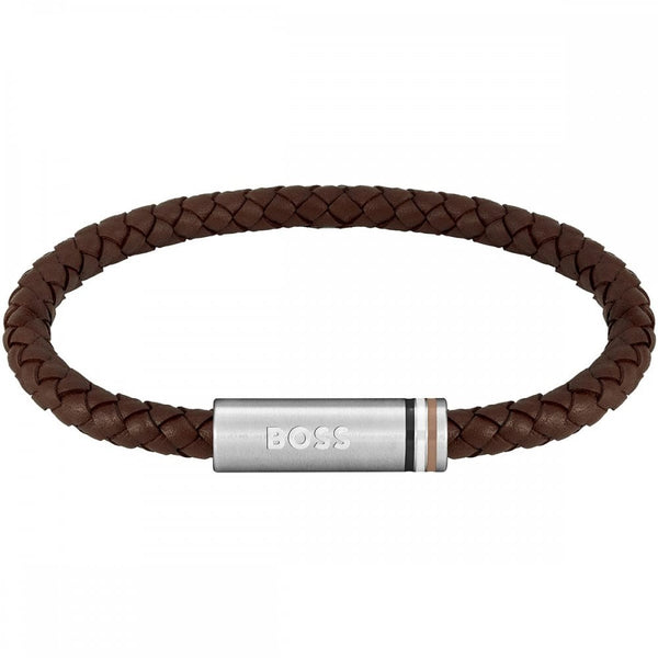 BOSS Jewellery Ares Single Men's Bracelet Brown Leather 1580623