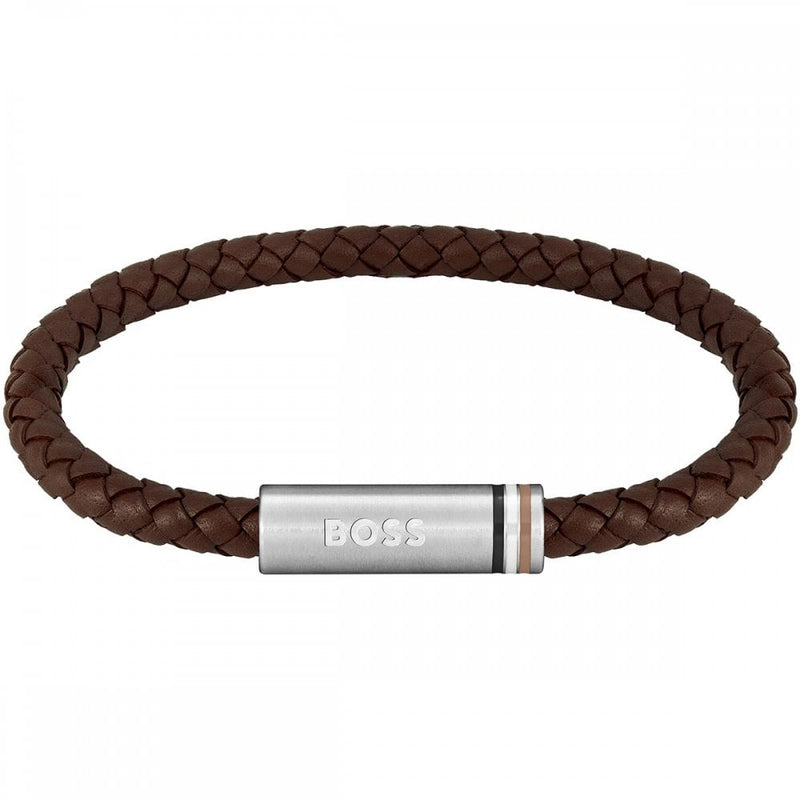 BOSS Jewellery Ares Single Men's Bracelet Brown Leather 1580623