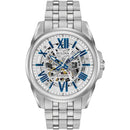 Bulova Classic Sutton Men's Watch Skeleton Silver Blue Automatic 96A187