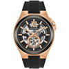 Bulova Maquina Men's Watch Rose Gold Black Skeleton 98A177 Bulova
